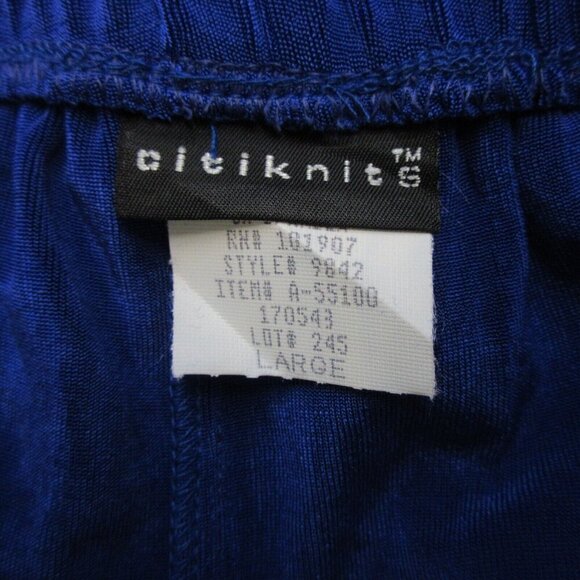 Citiknits Women's Tunic Top Pants Set Matching L Blue Vintage Comfort Travel 716 - Picture 6 of 15